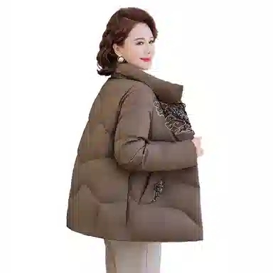 雅鹿 中老年妈妈装立领加厚羽绒服 女款