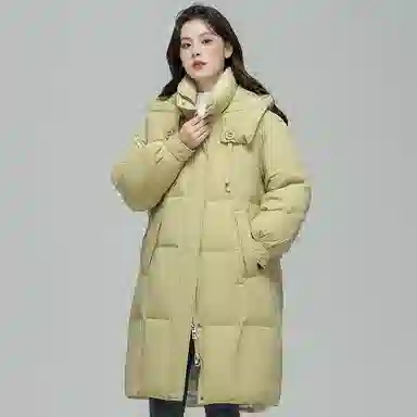 雅鹿 中长款长袖宽松面包羽绒服 女款