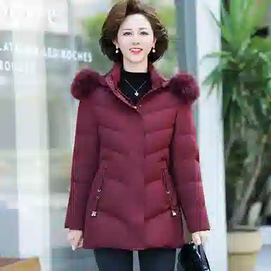 雅鹿 中年妈妈装时尚加厚保暖羽绒服 女款