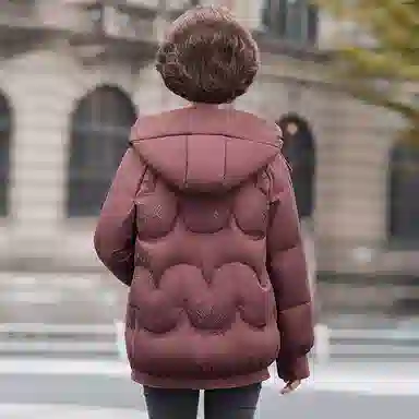 雅鹿 加厚短款宽松长袖连帽羽绒服 女款