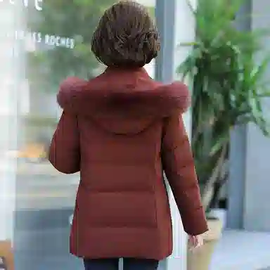 雅鹿 中年妈妈装时尚加厚保暖羽绒服 女款