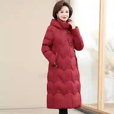 雅鹿 中长款纯色宽松长袖羽绒服 女款