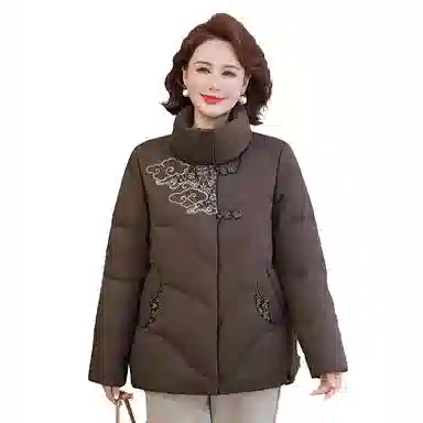 雅鹿 中老年妈妈装立领加厚羽绒服 女款