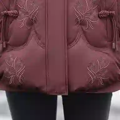 雅鹿 加厚短款宽松长袖连帽羽绒服 女款