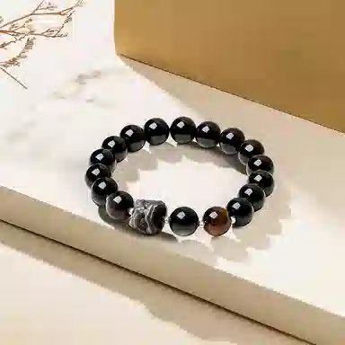 时来运转 金桂福 国潮醒狮 新中式招财时尚大气复古百搭高级感大气精致#好运天然 黑曜石 手串 男女同款情侣款