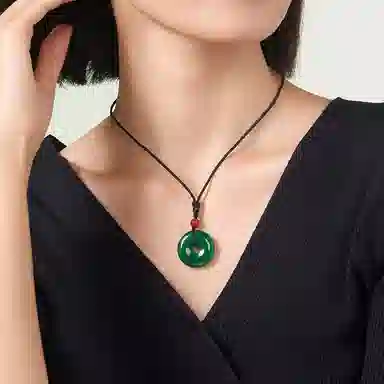 金桂福 平宁安康 新中式国潮复古民族风吉祥顺遂平安扣小众高级感 玉髓 项链 男女同款情侣款