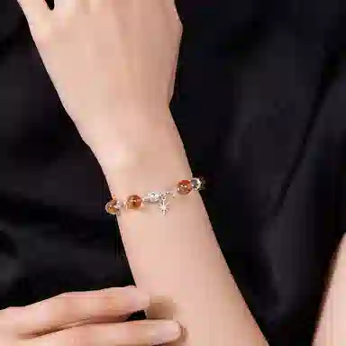 金桂福 【星星闪耀】星月露 精致气质简约时尚小众设计 高颜值个性独特好运天然 黄水晶 手串 男女同款情侣款