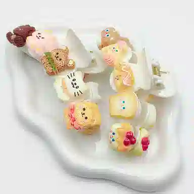 简应舒 卡通饼干造型可爱时尚 树脂 发夹 男女同款情侣款