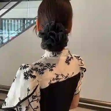 简应舒 泡泡纱后脑勺可爱简约 网纱 发夹 男女同款情侣款