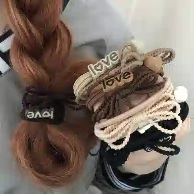 简应舒 英文字母多层 树脂 发圈 男女同款情侣款