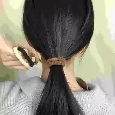 简应舒 耐用串珠花样编织 棉麻 发圈 男女同款情侣款