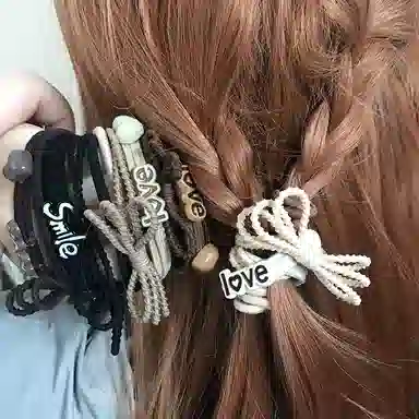 简应舒 英文字母多层 树脂 发圈 男女同款情侣款