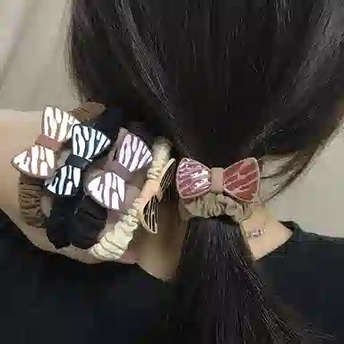 简应舒 斑马条纹时尚 亚克力 发圈 男女同款情侣款