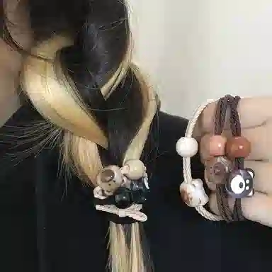 简应舒 小熊串珠 树脂 发圈 男女同款情侣款