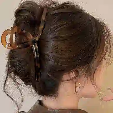 简应舒 豹纹大号 亚克力 发夹 男女同款情侣款