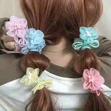 简应舒 可爱卡通 网纱 发圈 男女同款情侣款