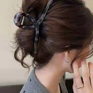 简应舒 豹纹大号 亚克力 发夹 男女同款情侣款