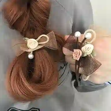 简应舒 小清新铃兰花百搭 网纱 发圈 男女同款情侣款