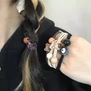 简应舒 小熊串珠 树脂 发圈 男女同款情侣款