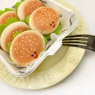 简应舒 萌趣物语随身汉堡 布艺 挂件 男女同款情侣款