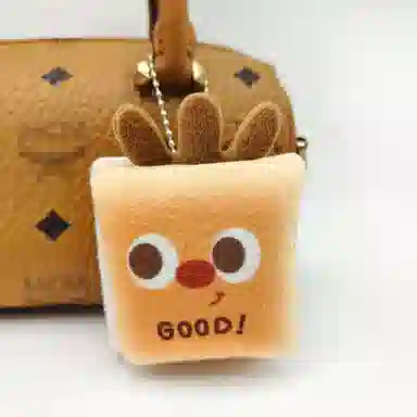 简应舒 萌趣物语随身薯条少女可爱少女心车链包创意 布艺 挂件 男女同款情侣款