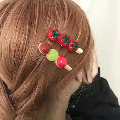 简应舒 关东煮烧烤 树脂 发夹 男女同款情侣款