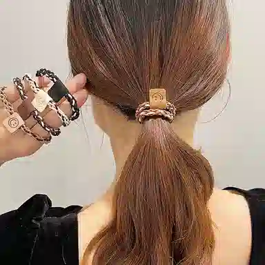 简应舒 简约耐用笑脸 橡筋 发圈 男女同款情侣款