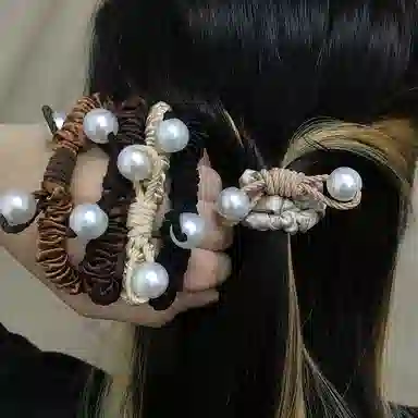 简应舒 高弹力扎头发百搭 布艺 发圈 男女同款情侣款