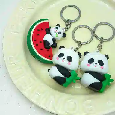 简应舒 包包卡通熊猫零钱包 塑料 挂件 男女同款情侣款