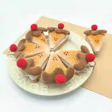 简应舒 萌趣物语随身三角蛋糕可爱车链包创意 布艺 挂件 男女同款情侣款