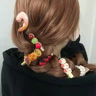 简应舒 关东煮烧烤 树脂 发夹 男女同款情侣款