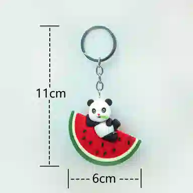 简应舒 创意可爱卡通西瓜熊猫 塑料 挂件 男女同款情侣款