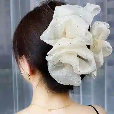 简应舒 泡泡纱后脑勺可爱简约 网纱 发夹 男女同款情侣款