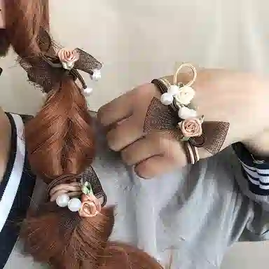 简应舒 小清新铃兰花百搭 网纱 发圈 男女同款情侣款