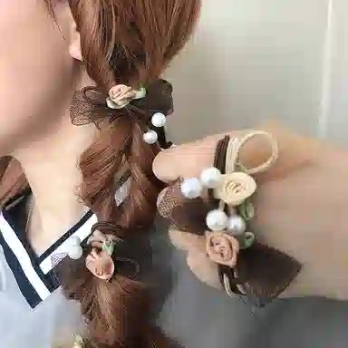 简应舒 小清新铃兰花百搭 网纱 发圈 男女同款情侣款