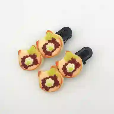 简应舒 熊熊仿真食物 树脂 发夹 男女同款情侣款