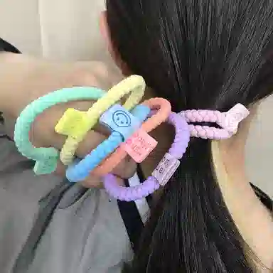 简应舒 加粗款百搭 棉麻 发圈 男女同款情侣款