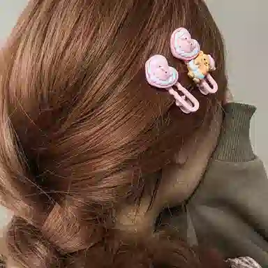 简应舒 卡通趣味 树脂 发夹 男女同款情侣款