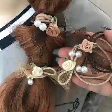 简应舒 小清新铃兰花百搭 网纱 发圈 男女同款情侣款