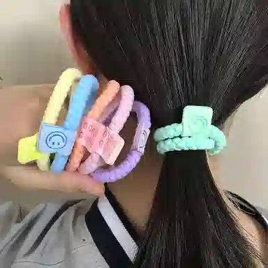 简应舒 加粗款百搭 棉麻 发圈 男女同款情侣款