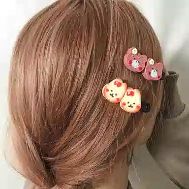 简应舒 熊熊仿真食物 树脂 发夹 男女同款情侣款