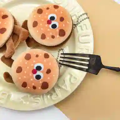 简应舒 萌趣物语随身曲奇饼可爱车链包创意 布艺 挂件 男女同款情侣款