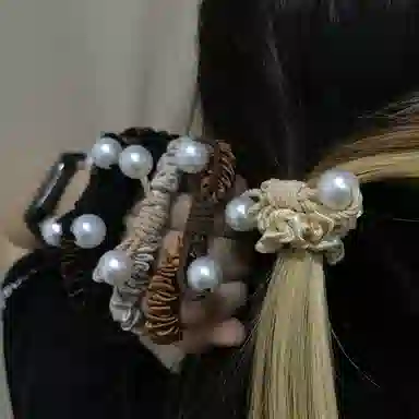 简应舒 高弹力扎头发百搭 布艺 发圈 男女同款情侣款