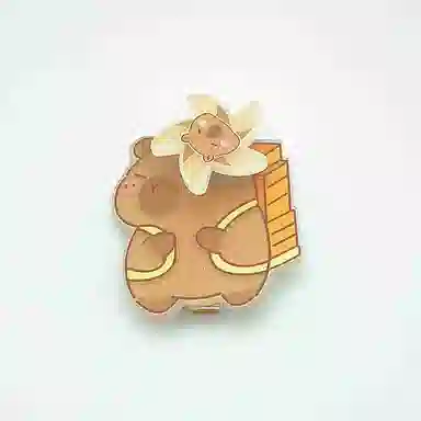 简应舒 卡皮巴拉水豚风扇 亚克力 发夹 男女同款情侣款