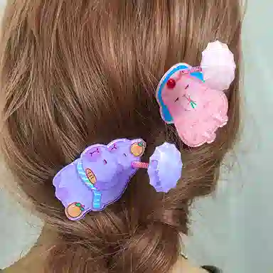 简应舒 卡通弹簧摇摆 亚克力 发夹 男女同款情侣款