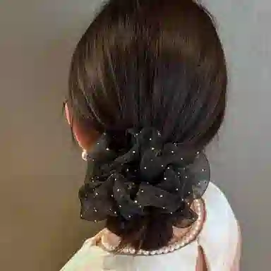 简应舒 泡泡纱后脑勺可爱简约 网纱 发夹 男女同款情侣款