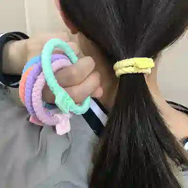 简应舒 加粗款百搭 棉麻 发圈 男女同款情侣款