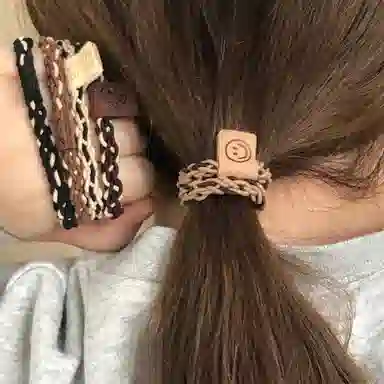 简应舒 简约耐用笑脸 橡筋 发圈 男女同款情侣款