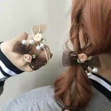 简应舒 小清新铃兰花百搭 网纱 发圈 男女同款情侣款