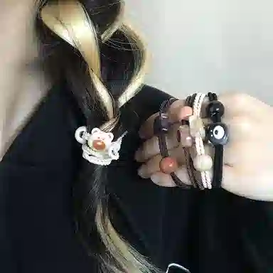 简应舒 小熊串珠 树脂 发圈 男女同款情侣款